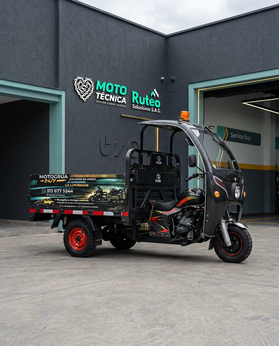 Motogrúa QNTD de Mototécnica y Ruteo Soluciones en servicio